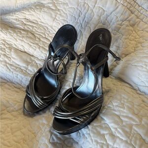 Polo by Ralph Lauren Silver Strappy Heels